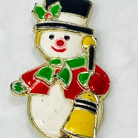 Two Vintage Christmas Brooches - Penguin & Snowman - Picture 3 of 8